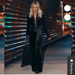 Black velvet jumpsuit